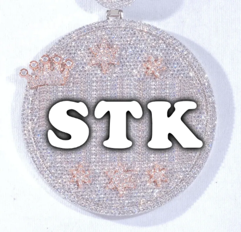 CUSTOM LETTER NECKLACE 3D BIG CROWN DISC made by The GUU Shop