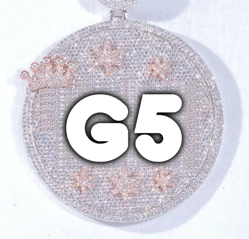 CUSTOM LETTER NECKLACE 3D BIG CROWN DISC sold by The GUU Shop