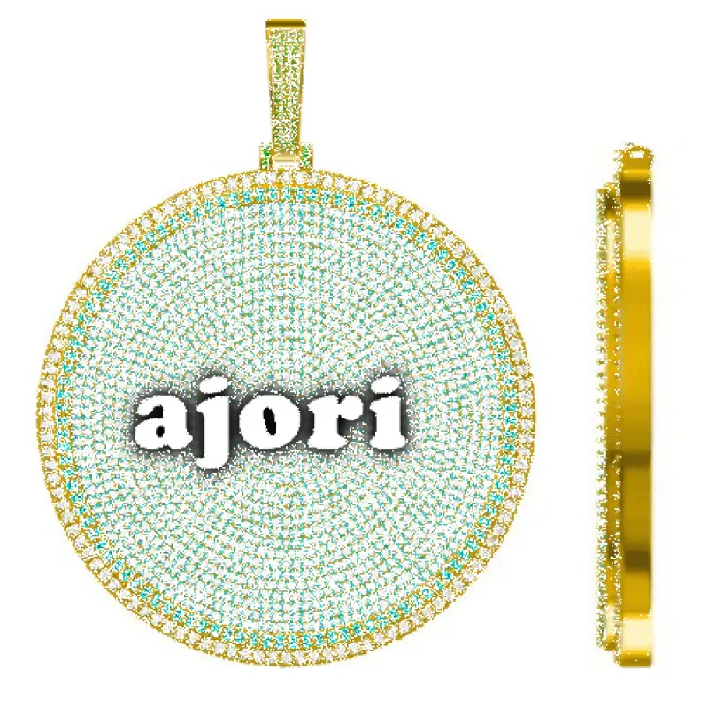 CUSTOM LETTER NECKLACE 3D BIG DISC made by The GUU Shop