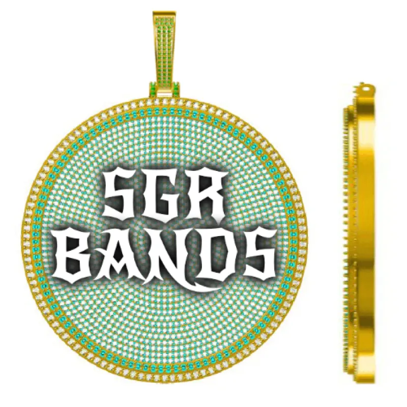 CUSTOM LETTER NECKLACE 3D BIG DISC sold by The GUU Shop