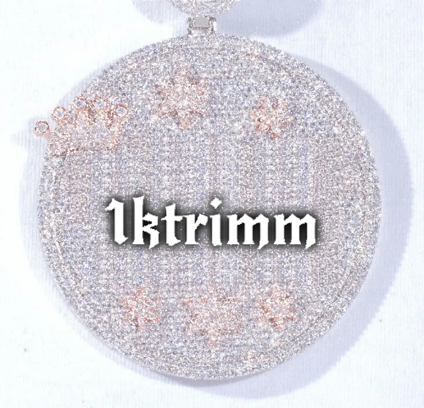 CUSTOM LETTER NECKLACE 3D BIG CROWN DISC made by The GUU Shop