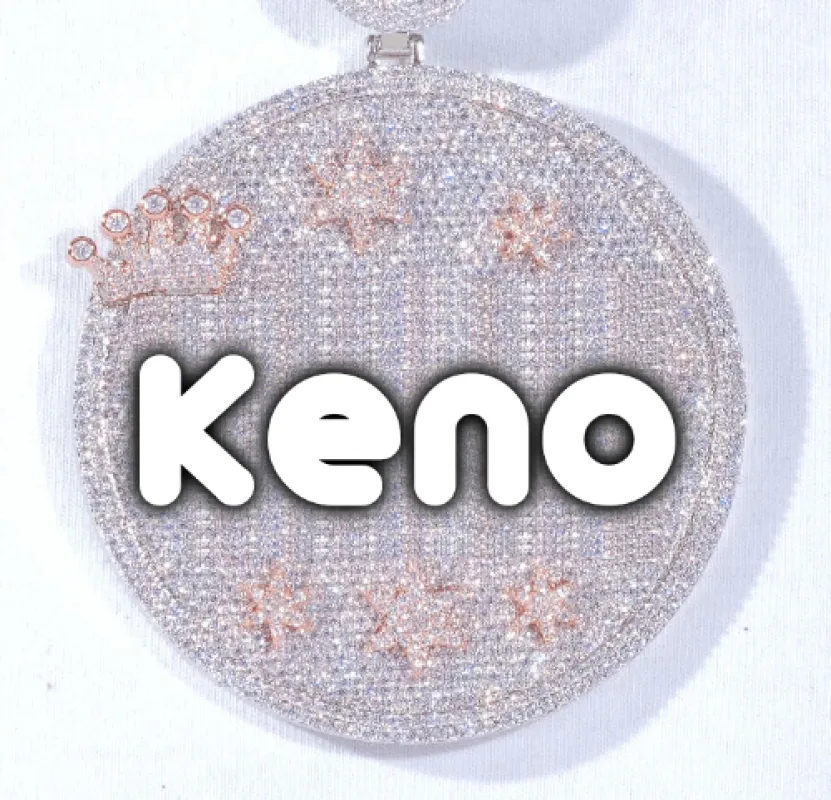 CUSTOM LETTER NECKLACE 3D BIG CROWN DISC made by The GUU Shop