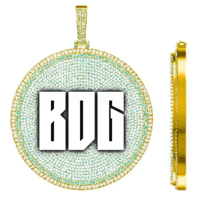 CUSTOM LETTER NECKLACE 3D BIG DISC sold by The GUU Shop