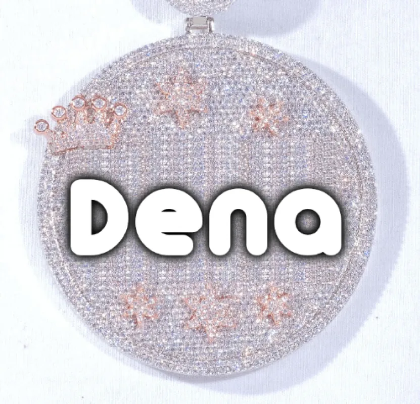 CUSTOM LETTER NECKLACE 3D BIG CROWN DISC made by The GUU Shop