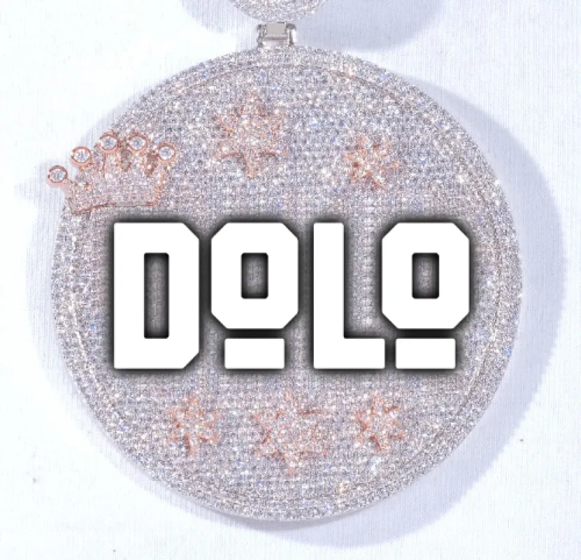 CUSTOM LETTER NECKLACE 3D BIG CROWN DISC made by The GUU Shop