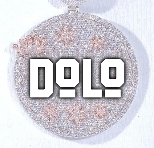 CUSTOM LETTER NECKLACE 3D BIG CROWN DISC sold by The GUU Shop