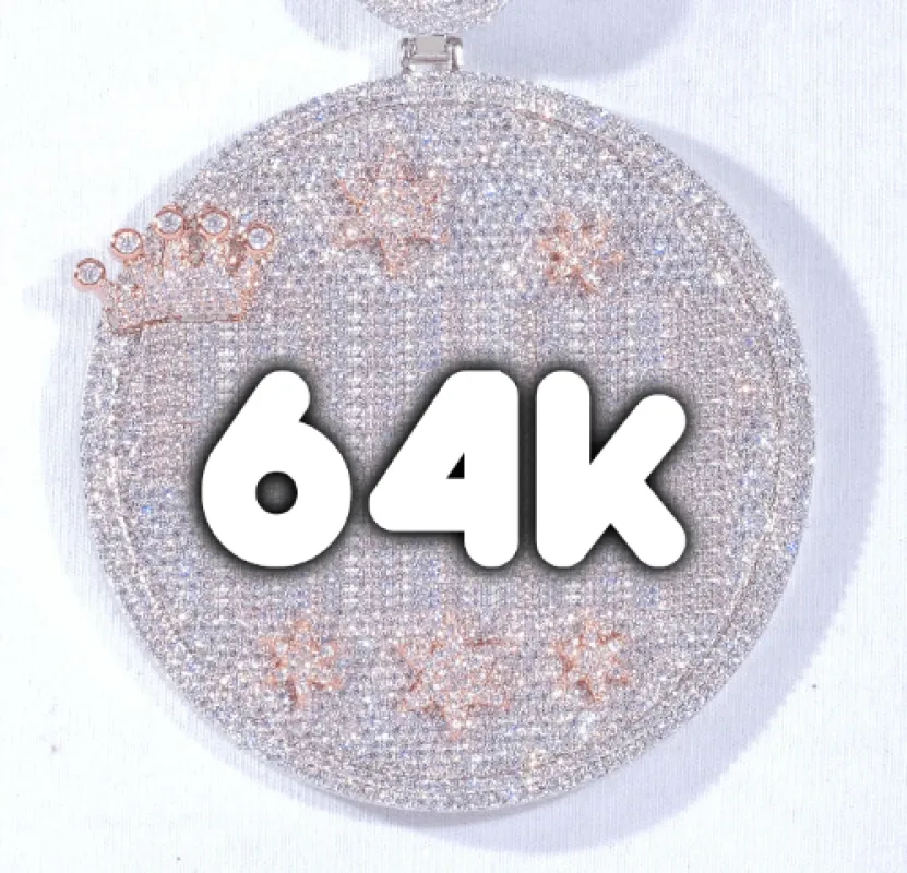 CUSTOM LETTER NECKLACE 3D BIG CROWN DISC made by The GUU Shop