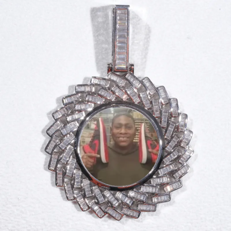 Large 3D Baguette Custom Picture Pendant sold by The GUU Shop