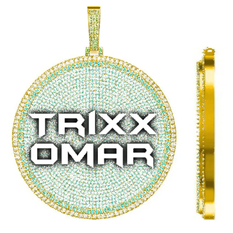 CUSTOM LETTER NECKLACE 3D BIG DISC made by The GUU Shop