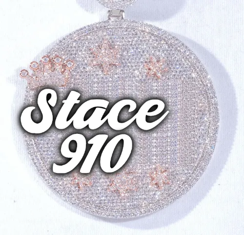 CUSTOM LETTER NECKLACE 3D BIG CROWN DISC sold by The GUU Shop