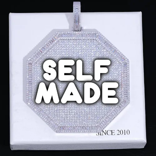 CUSTOM LETTER NECKLACE 3D BIG OCTAGON sold by The GUU Shop