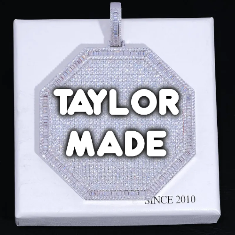 CUSTOM LETTER NECKLACE 3D BIG OCTAGON made by The GUU Shop