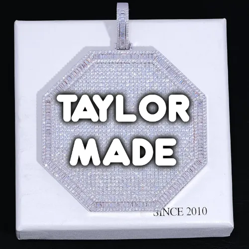 CUSTOM LETTER NECKLACE 3D BIG OCTAGON sold by The GUU Shop