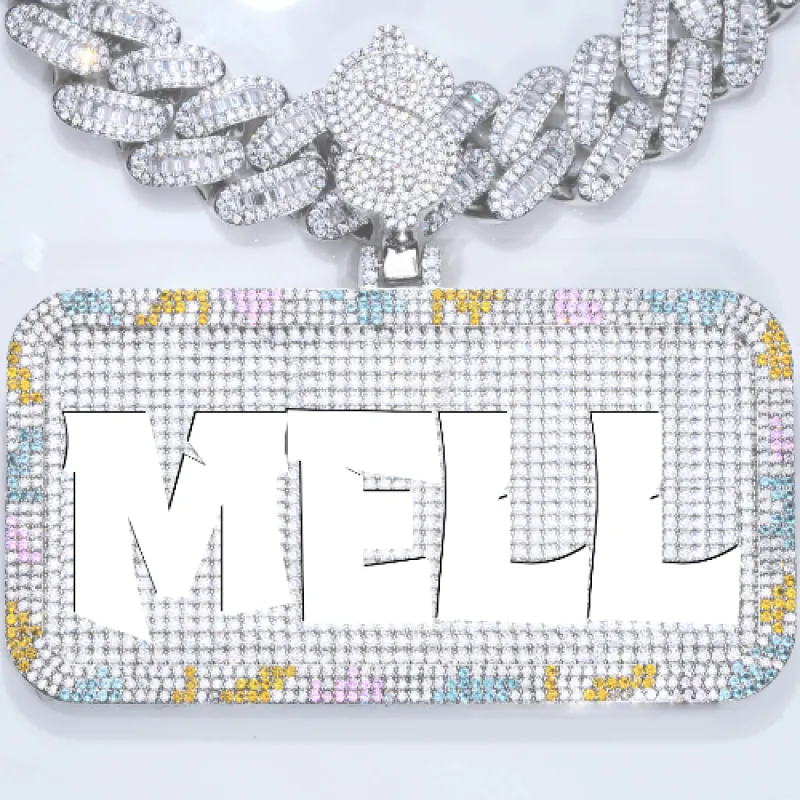 CUSTOM LETTER NECKLACE 3D COLORFUL SQUARE made by The GUU Shop
