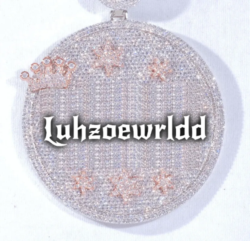 CUSTOM LETTER NECKLACE 3D BIG CROWN DISC made by The GUU Shop