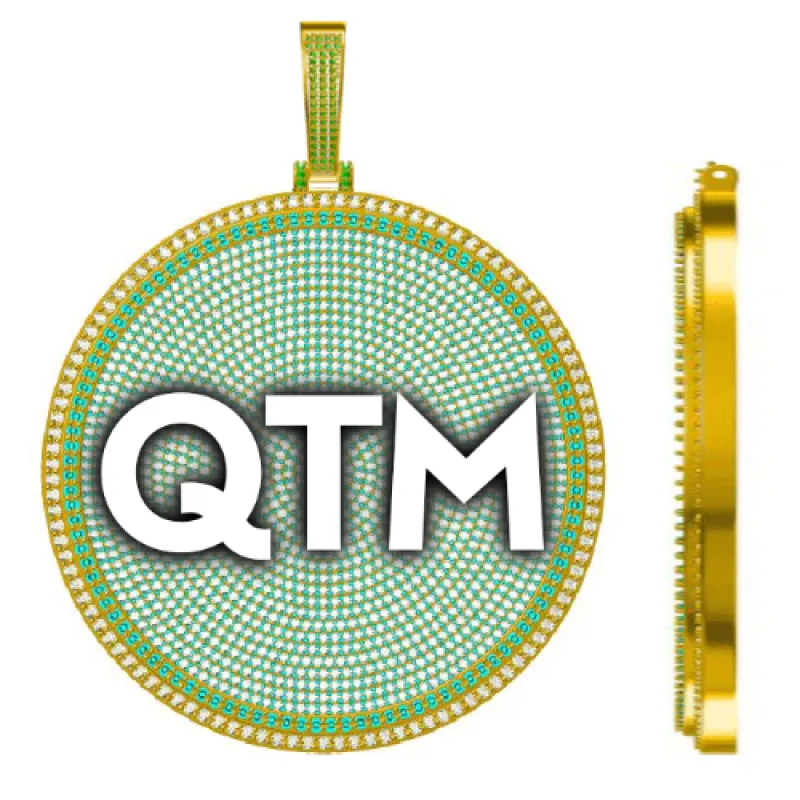 CUSTOM LETTER NECKLACE 3D BIG DISC made by The GUU Shop