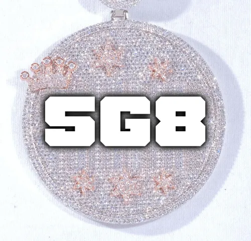 CUSTOM LETTER NECKLACE 3D BIG CROWN DISC sold by The GUU Shop