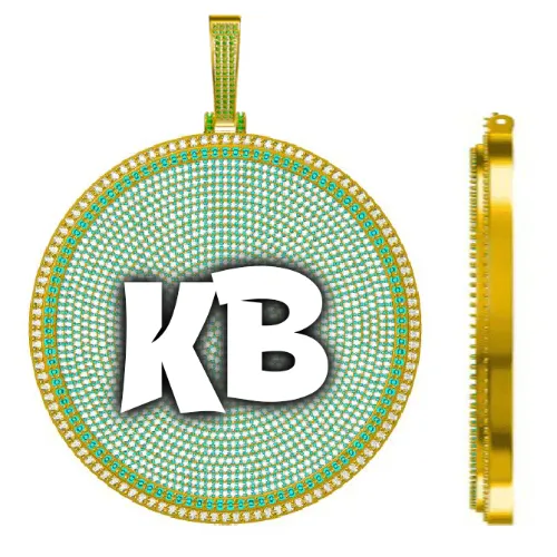 CUSTOM LETTER NECKLACE 3D BIG DISC sold by The GUU Shop