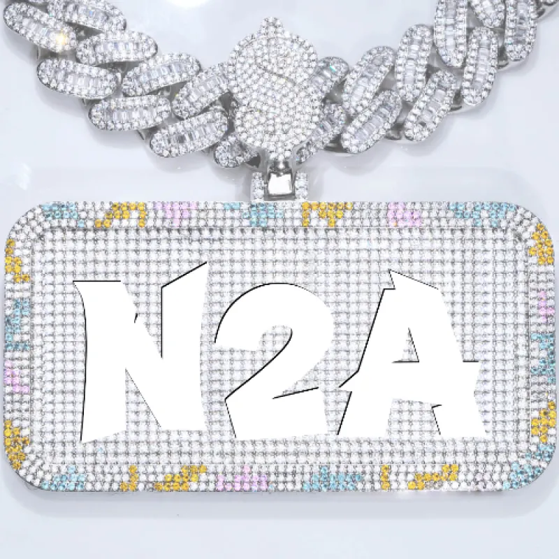 CUSTOM LETTER NECKLACE 3D COLORFUL SQUARE made by The GUU Shop