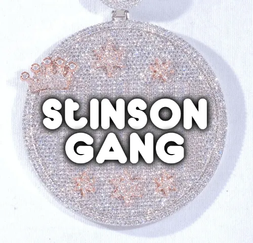 CUSTOM LETTER NECKLACE 3D BIG CROWN DISC sold by The GUU Shop