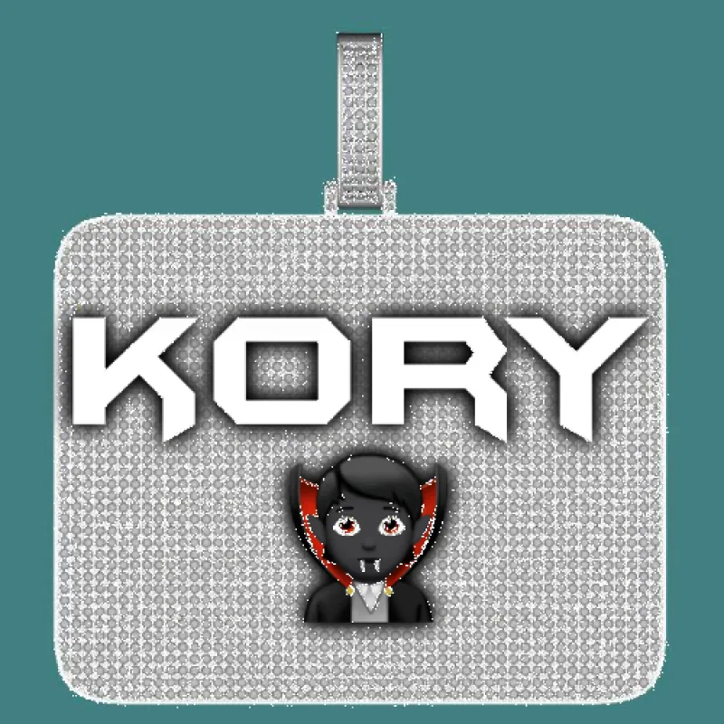 CUSTOM LETTER NECKLACE 3D BIG SQUARE made by The GUU Shop