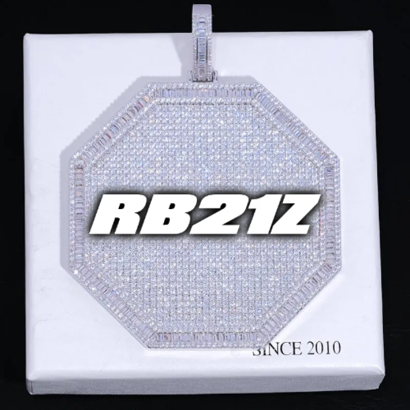 CUSTOM LETTER NECKLACE 3D BIG OCTAGON made by The GUU Shop