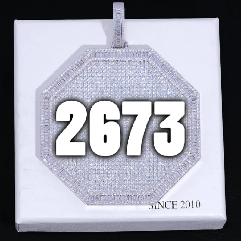 CUSTOM LETTER NECKLACE 3D BIG OCTAGON made by The GUU Shop