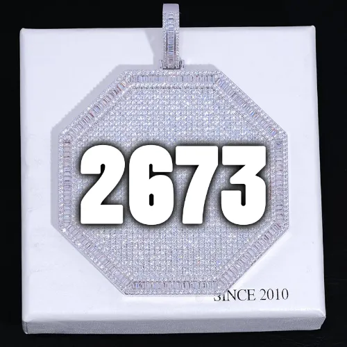 CUSTOM LETTER NECKLACE 3D BIG OCTAGON sold by The GUU Shop