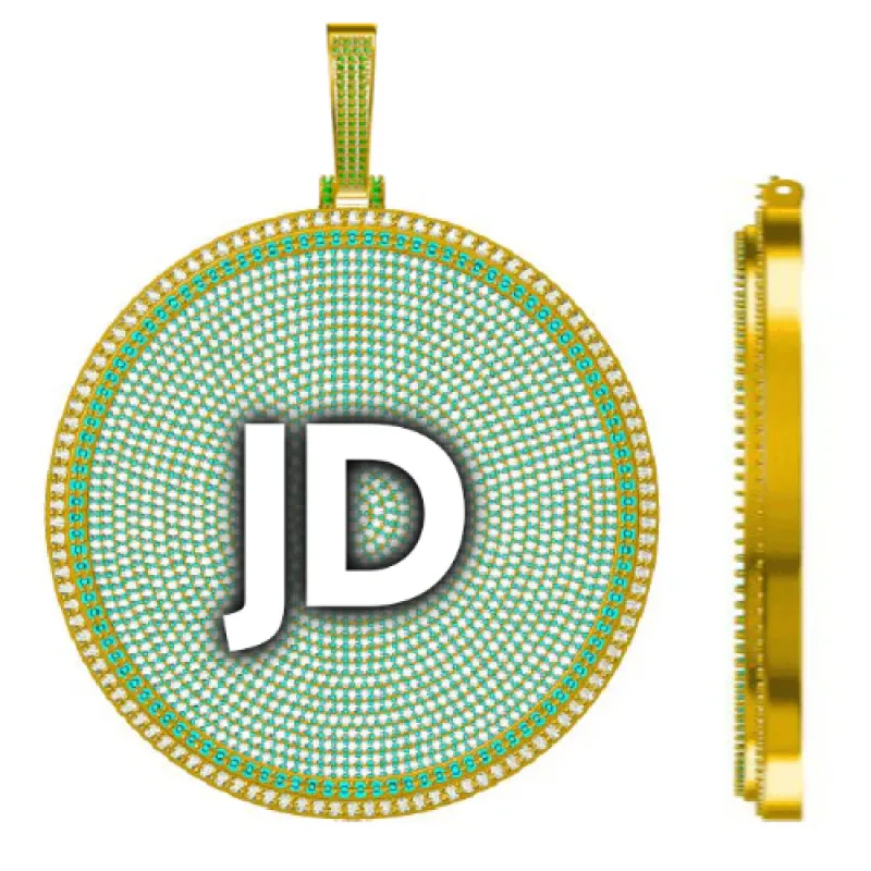 CUSTOM LETTER NECKLACE 3D BIG DISC made by The GUU Shop