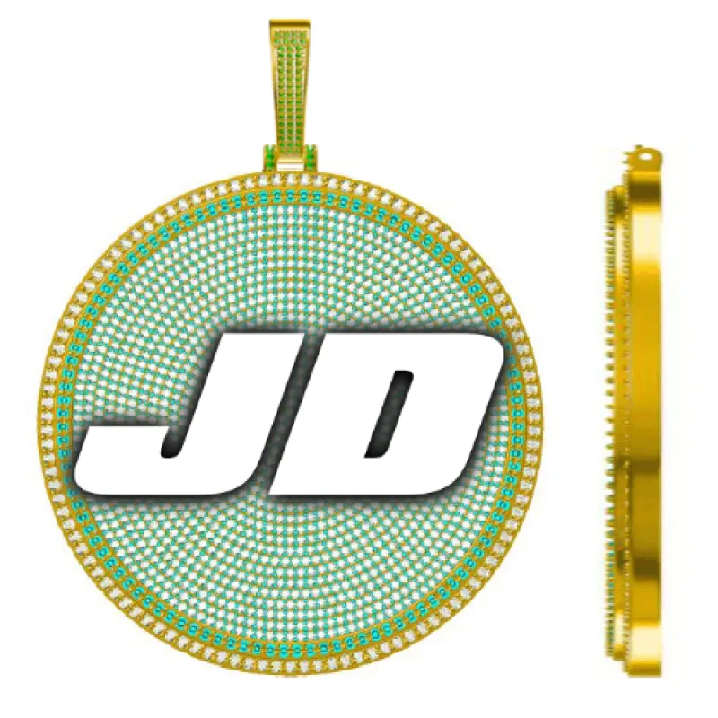 CUSTOM LETTER NECKLACE 3D BIG DISC made by The GUU Shop