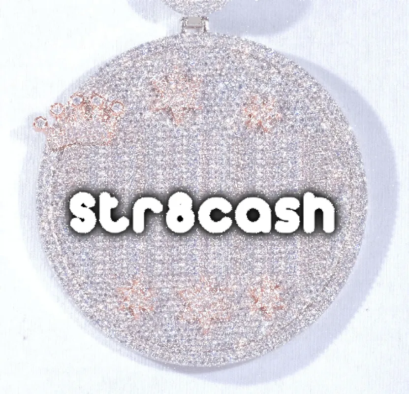 CUSTOM LETTER NECKLACE 3D BIG CROWN DISC made by The GUU Shop