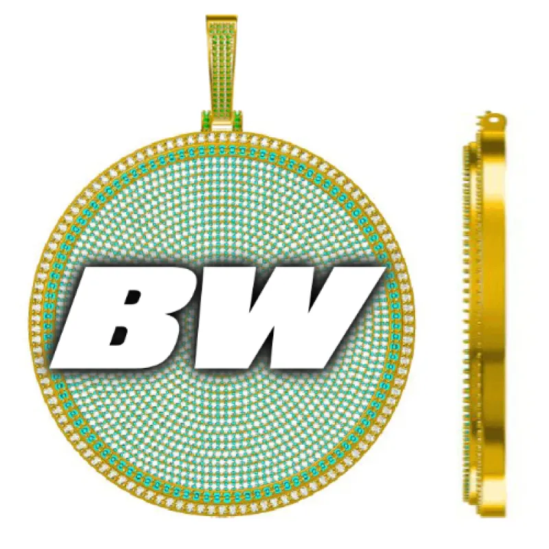 CUSTOM LETTER NECKLACE 3D BIG DISC made by The GUU Shop