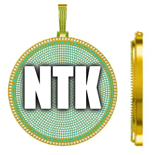 CUSTOM LETTER NECKLACE 3D BIG DISC sold by The GUU Shop