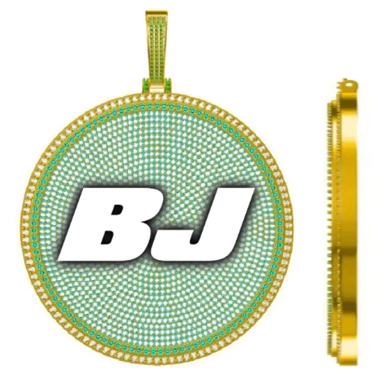 CUSTOM LETTER NECKLACE 3D BIG DISC made by The GUU Shop