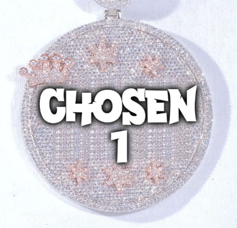 CUSTOM LETTER NECKLACE 3D BIG CROWN DISC made by The GUU Shop