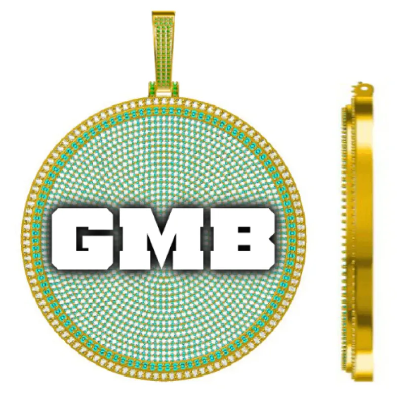 CUSTOM LETTER NECKLACE 3D BIG DISC made by The GUU Shop