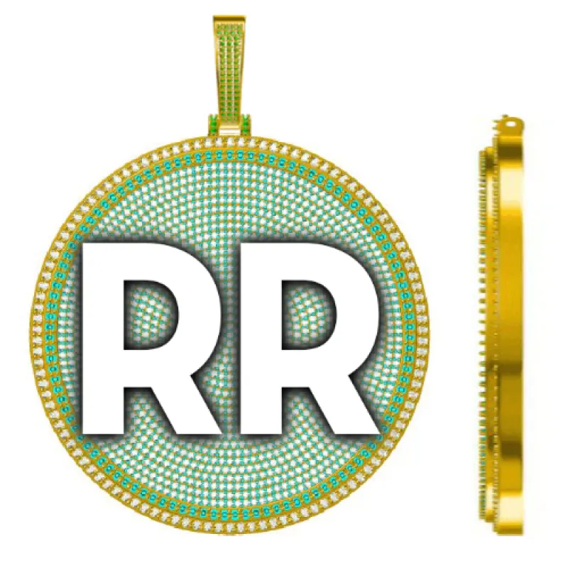 CUSTOM LETTER NECKLACE 3D BIG DISC made by The GUU Shop