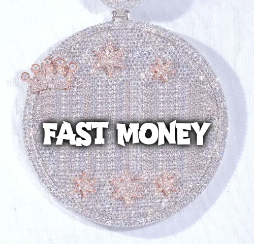 CUSTOM LETTER NECKLACE 3D BIG CROWN DISC sold by The GUU Shop