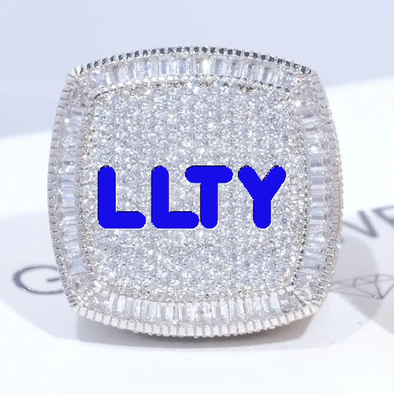 CUSTOM LETTER 3D ICED RING made by The GUU Shop