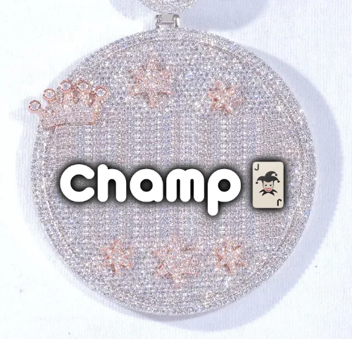 CUSTOM LETTER NECKLACE 3D BIG CROWN DISC sold by The GUU Shop