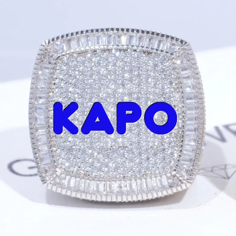 CUSTOM LETTER 3D ICED RING made by The GUU Shop