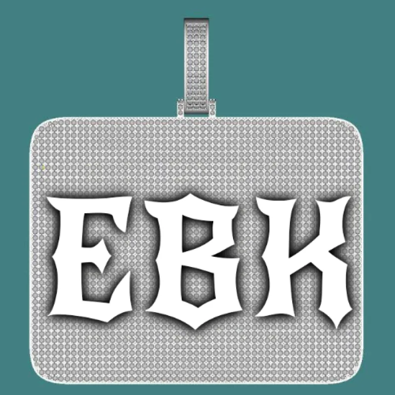 CUSTOM LETTER NECKLACE 3D BIG SQUARE sold by The GUU Shop