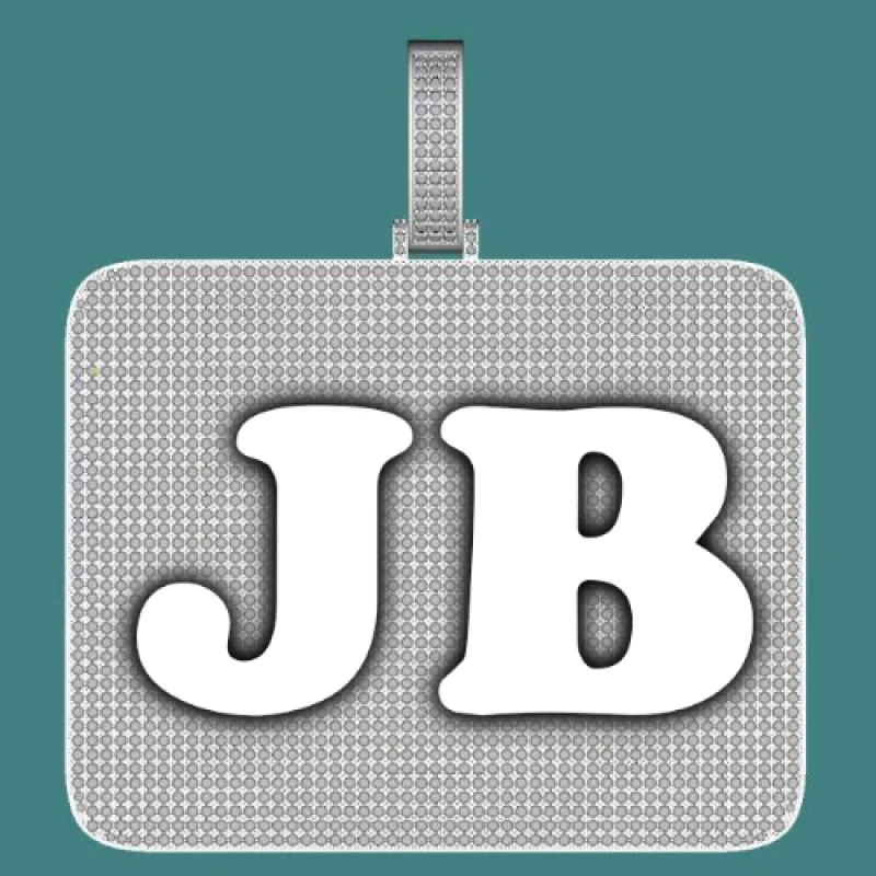 CUSTOM LETTER NECKLACE 3D BIG SQUARE made by The GUU Shop