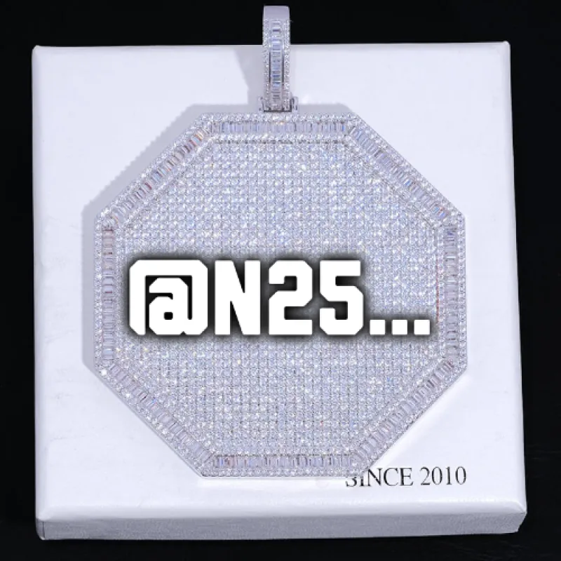 CUSTOM LETTER NECKLACE 3D BIG OCTAGON made by The GUU Shop