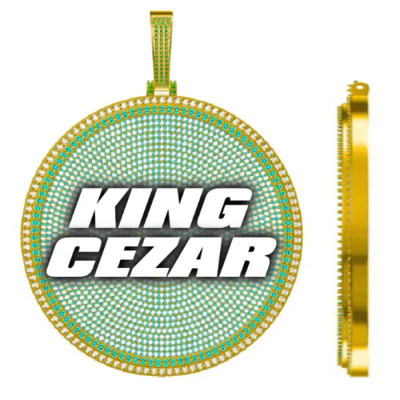 CUSTOM LETTER NECKLACE 3D BIG DISC made by The GUU Shop