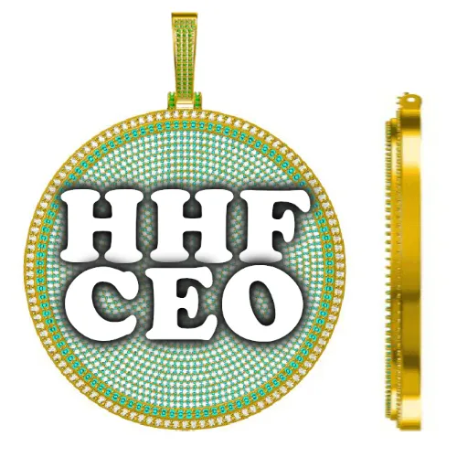 CUSTOM LETTER NECKLACE 3D BIG DISC sold by The GUU Shop