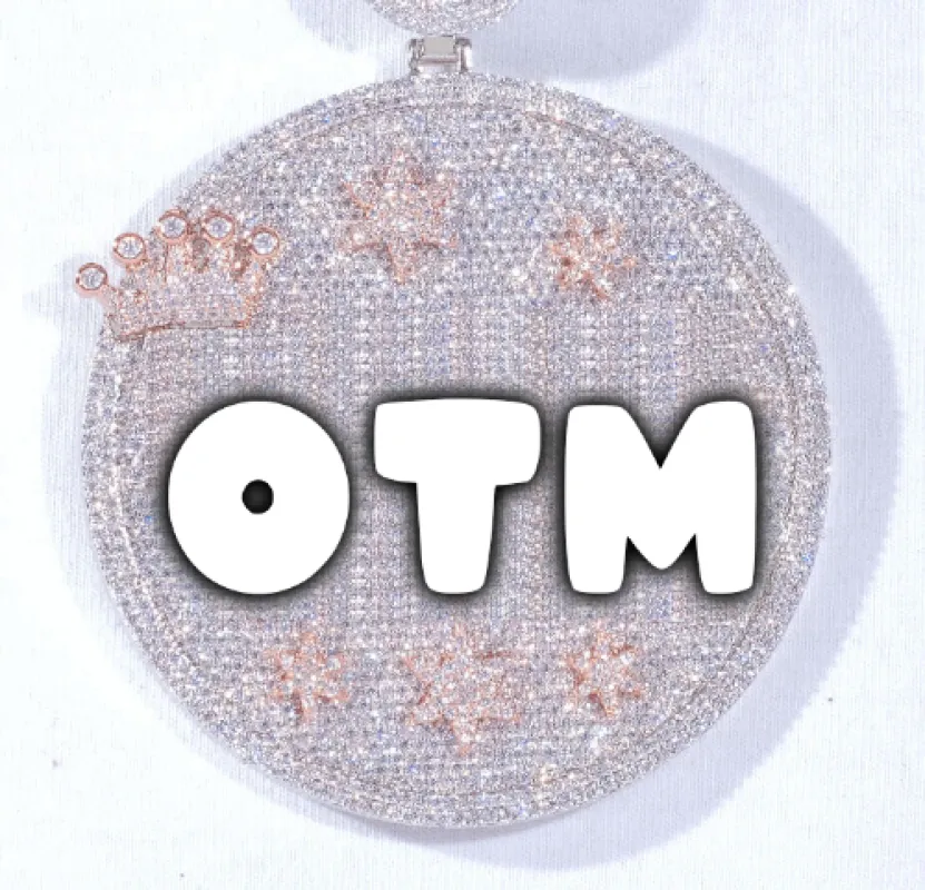 CUSTOM LETTER NECKLACE 3D BIG CROWN DISC made by The GUU Shop