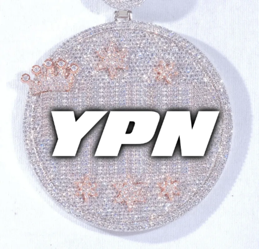 CUSTOM LETTER NECKLACE 3D BIG CROWN DISC made by The GUU Shop