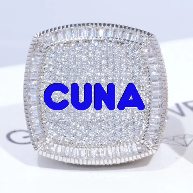 CUSTOM LETTER 3D ICED RING made by The GUU Shop