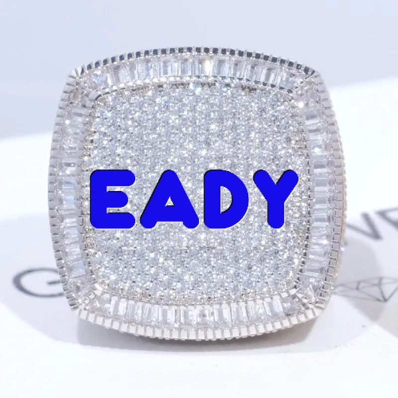 CUSTOM LETTER 3D ICED RING made by The GUU Shop